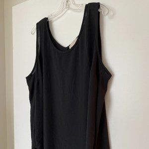 Loft PLUS Black Silk Tank with Button Back - size 24